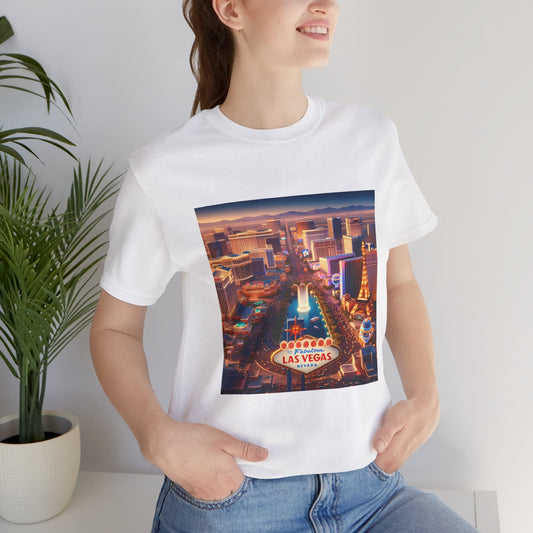 Las Vegas Sunset Disney Pixar Style Jersey Short Sleeve Tee