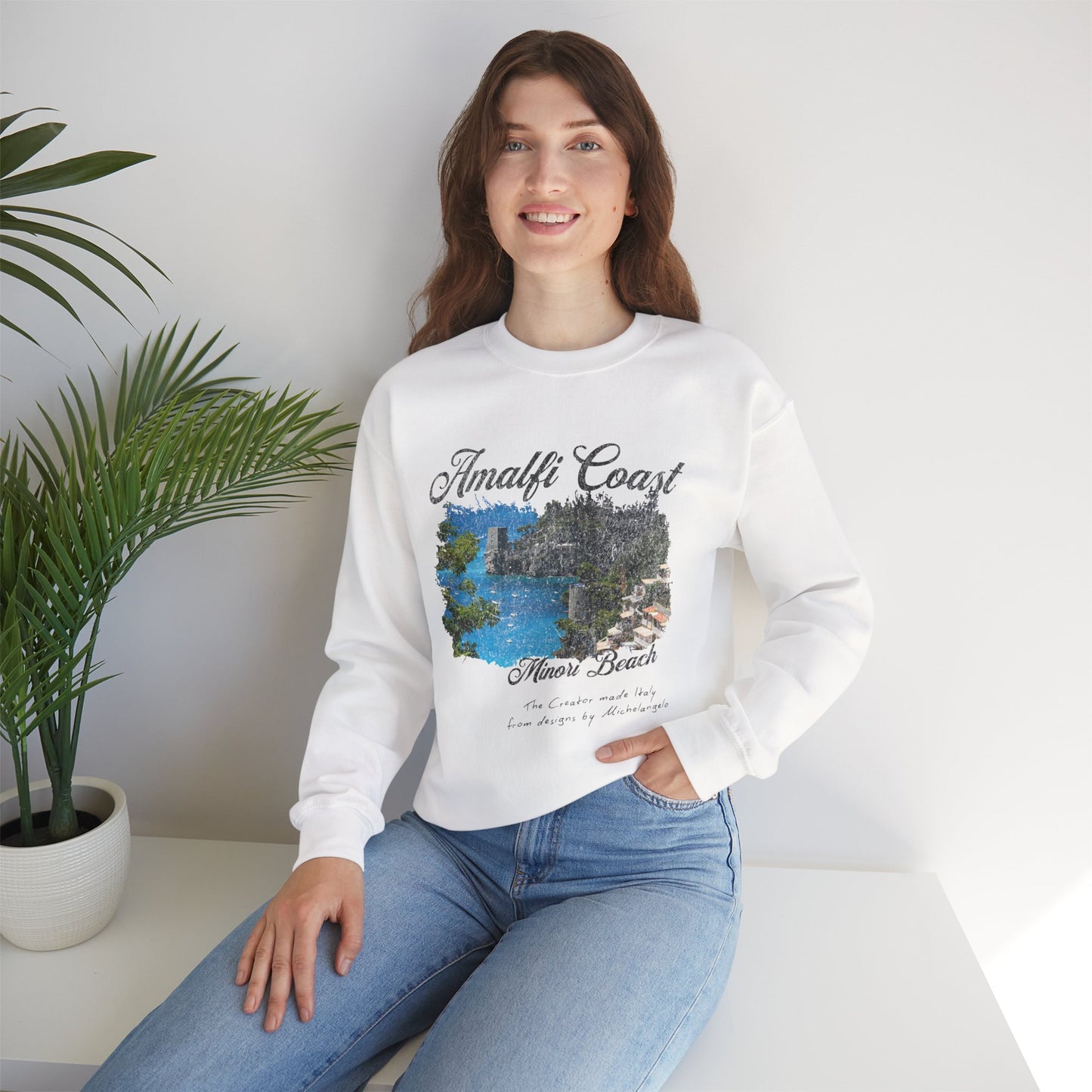 Minori Beach Amalfi Coast Graphic Sweatshirt