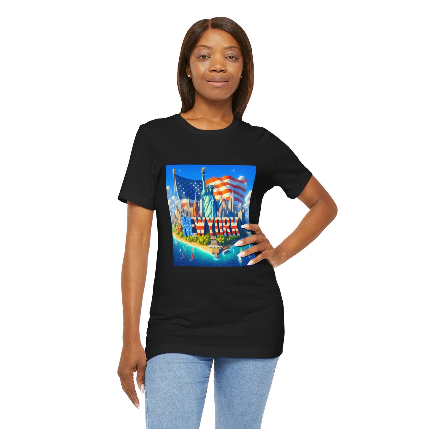 New York Disney Pixar Style Jersey Short Sleeve Tee