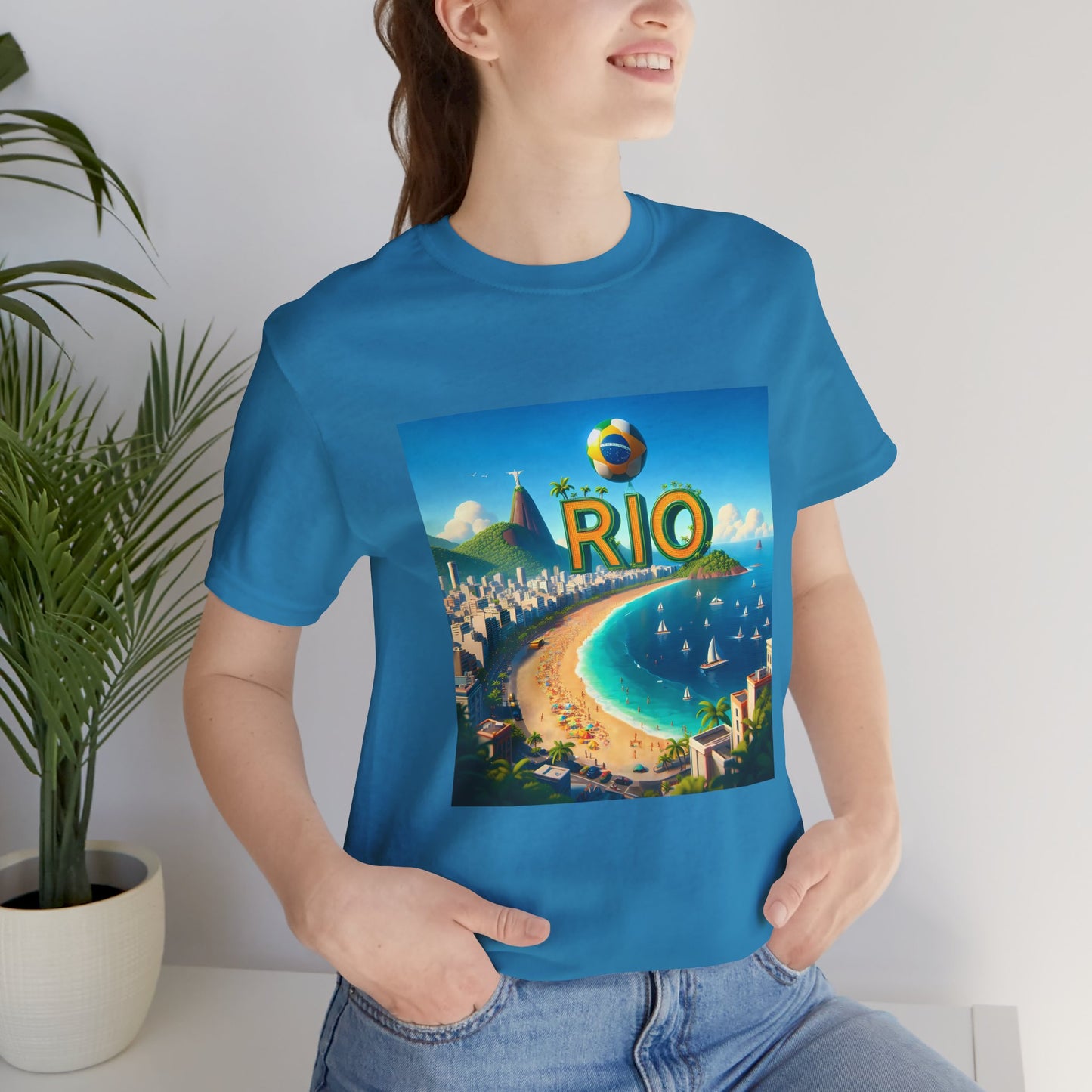 Rio Copacabana Beach Disney Pixar Style Jersey Short Sleeve Tee