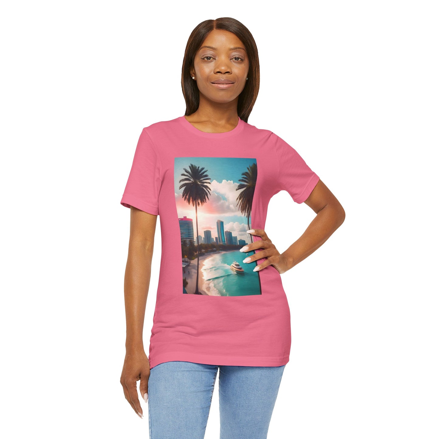 Miami Sunset Jersey Short Sleeve Tee