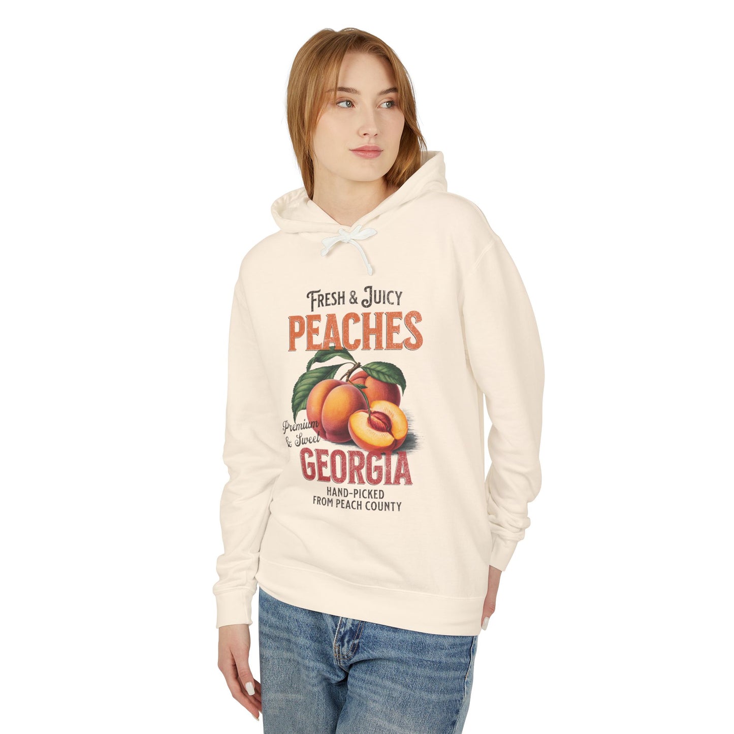 Fruit Peach Retro Graphic Hoodie