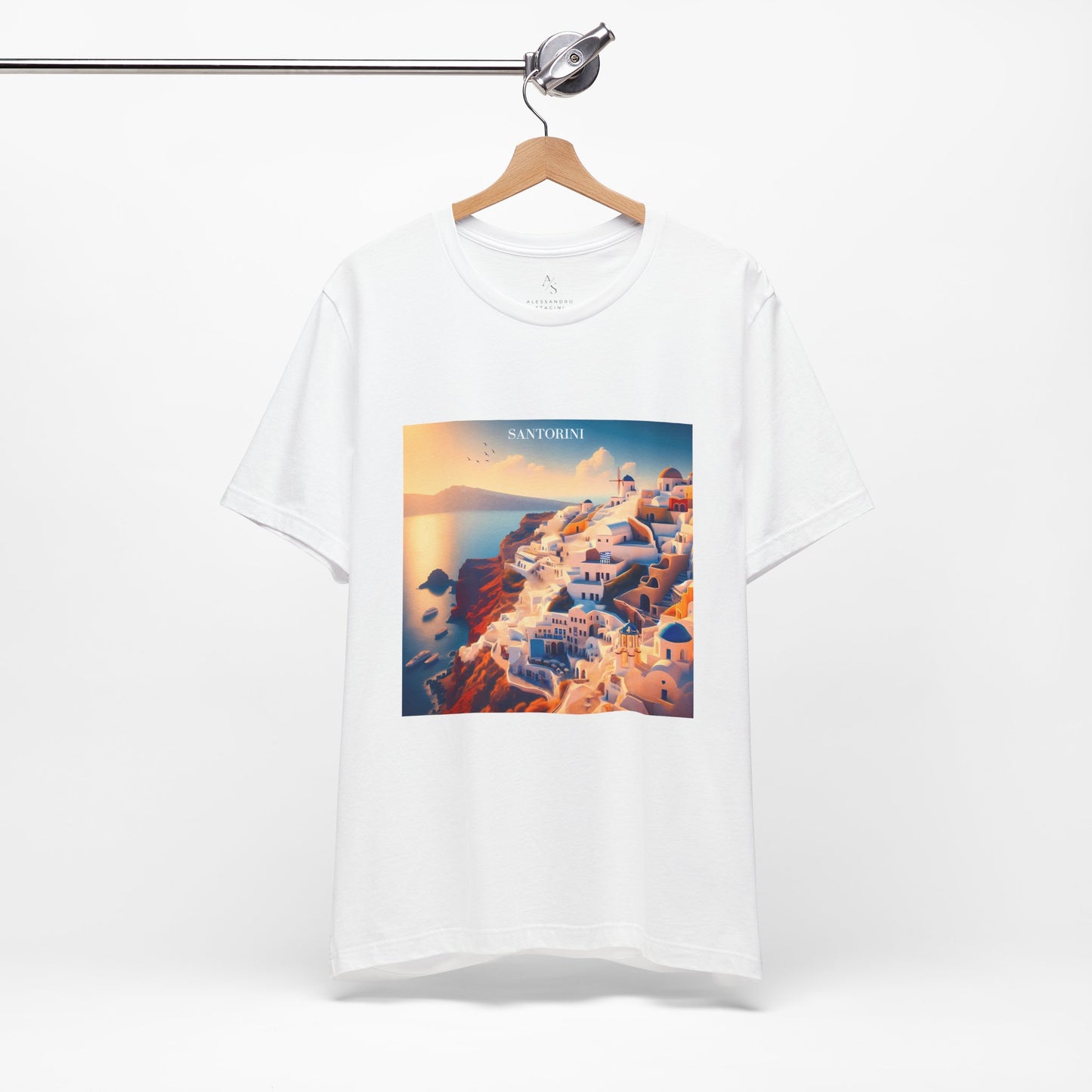 Santorini Sunset Disney Pixar Style Jersey Short Sleeve Tee