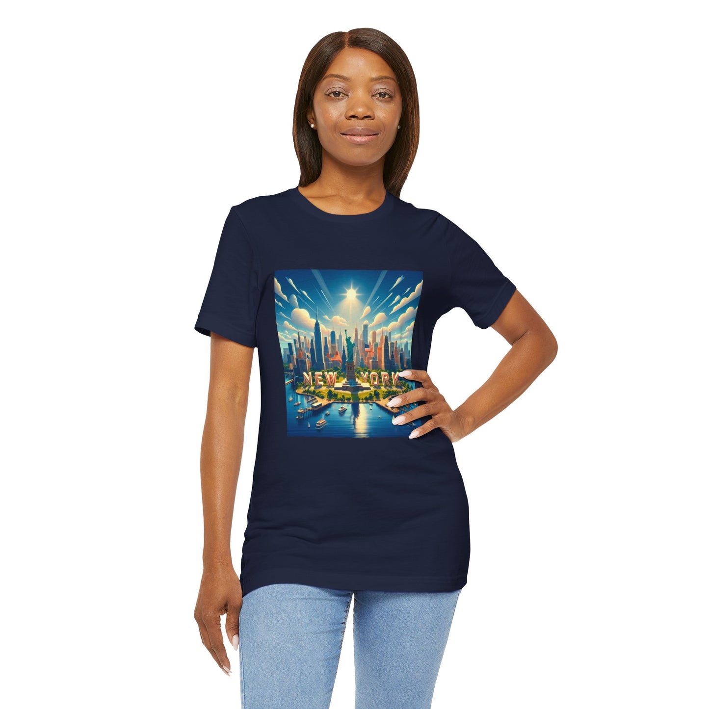 New York Disney Pixar Style Jersey Short Sleeve Tee