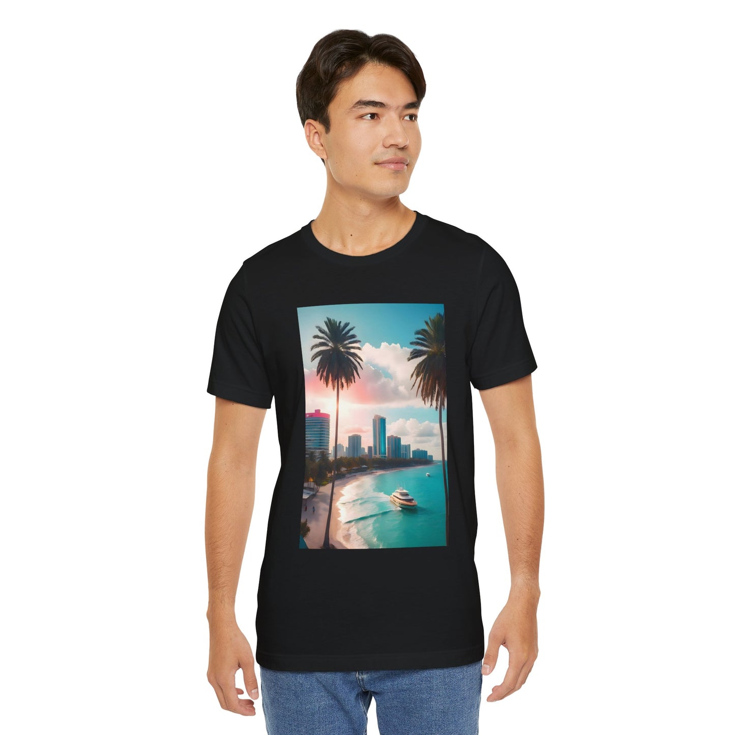 Miami Sunset Jersey Short Sleeve Tee