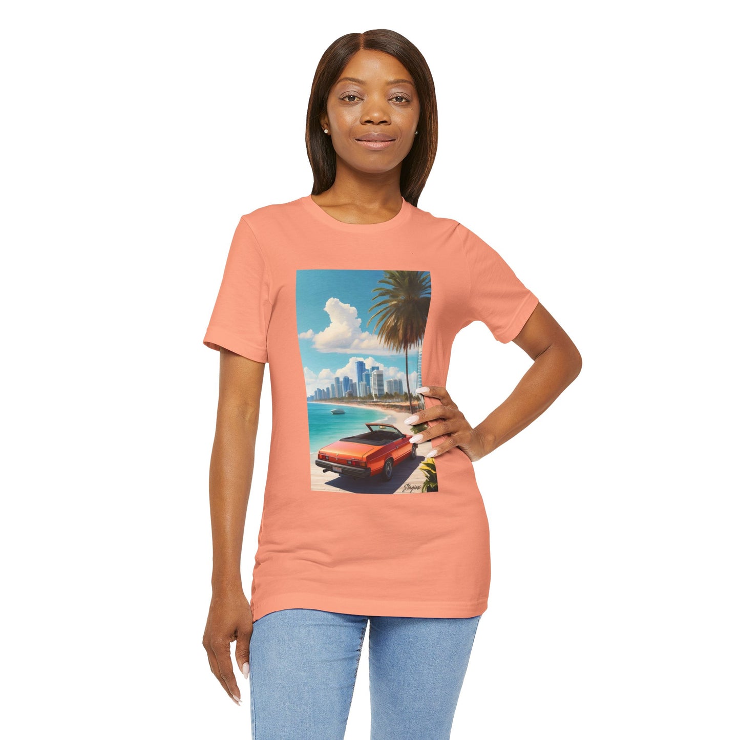 Car On The Beach Jersey Short Sleeve Tee