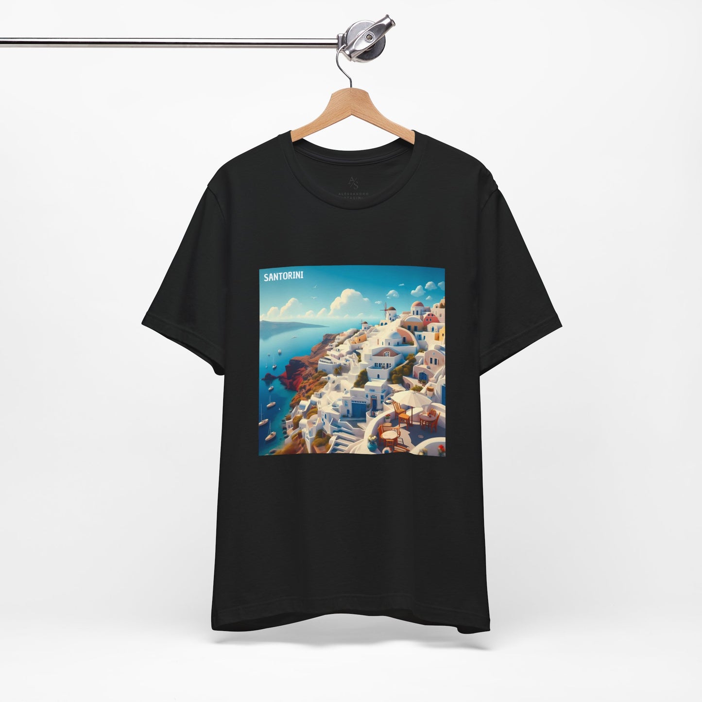 Santorini Oia Disney Pixar Style Jersey Short Sleeve Tee