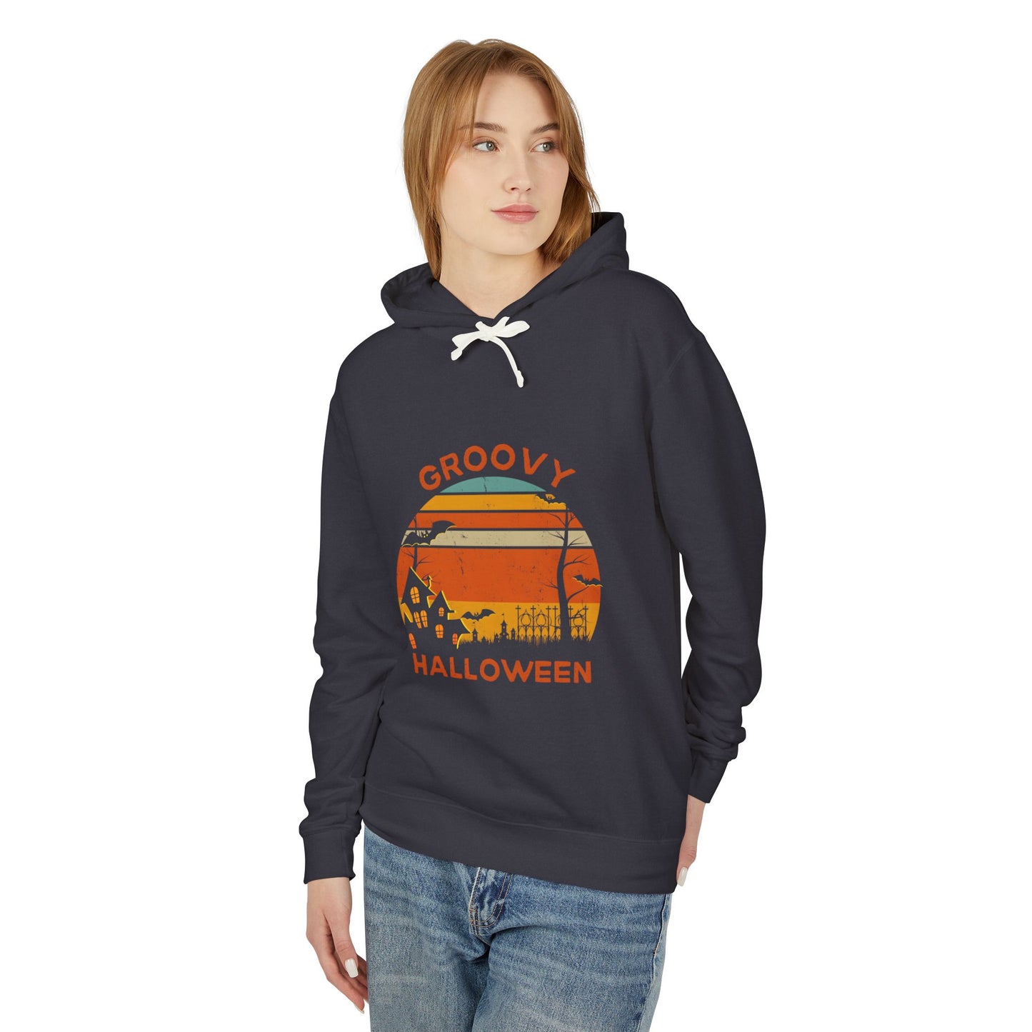 Groovy Halloween Lightweight Hooded Sweatshirt