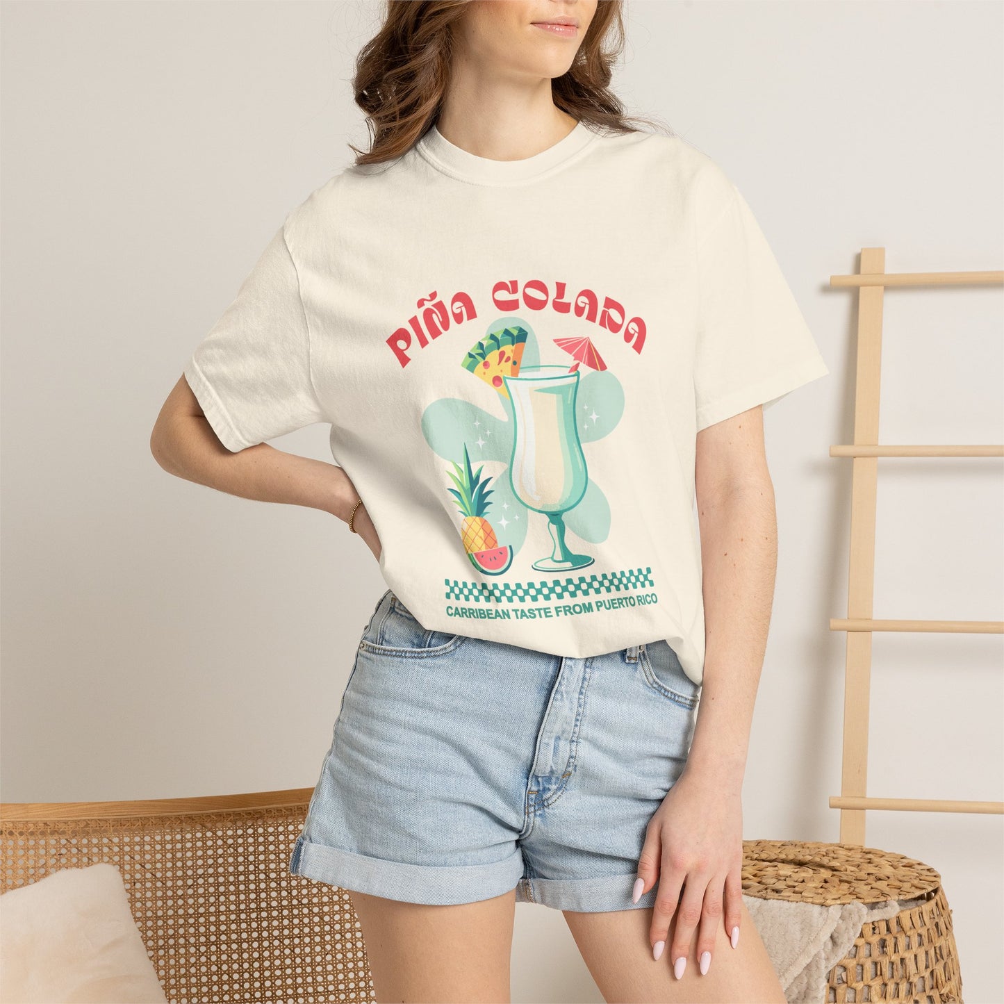 Pina Colada Caribbean Coctail Puerto Rico Graphic T-Shirt