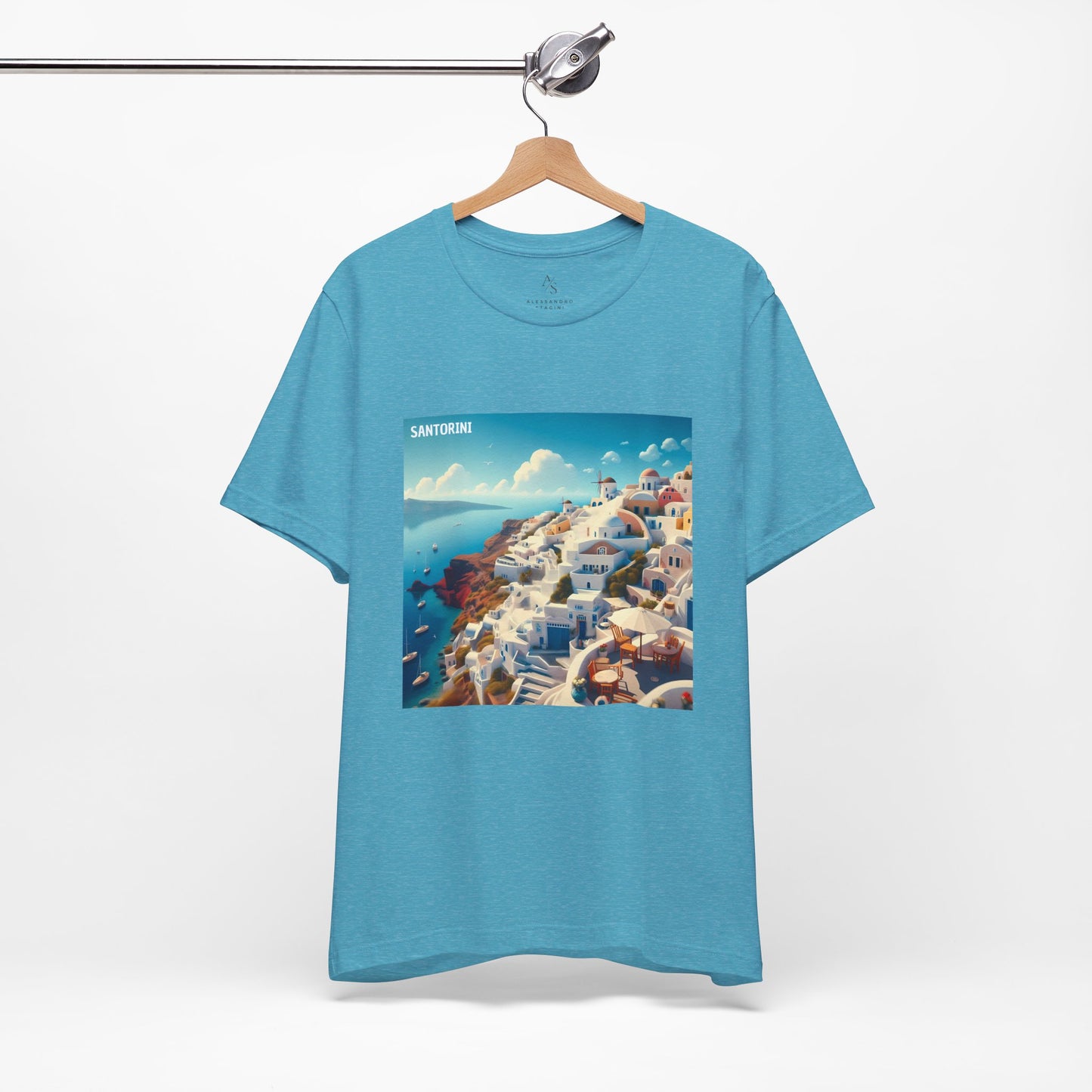 Santorini Oia Disney Pixar Style Jersey Short Sleeve Tee