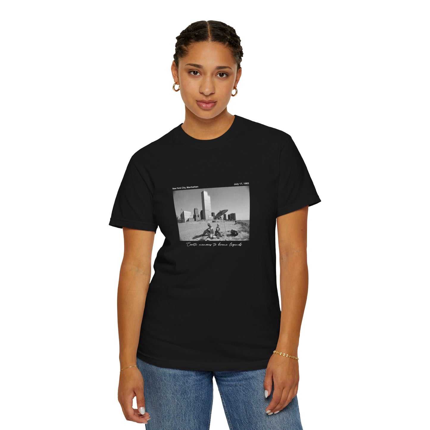 NYC Manhattan Summer Photograph 1980s Graphic T-Shirt