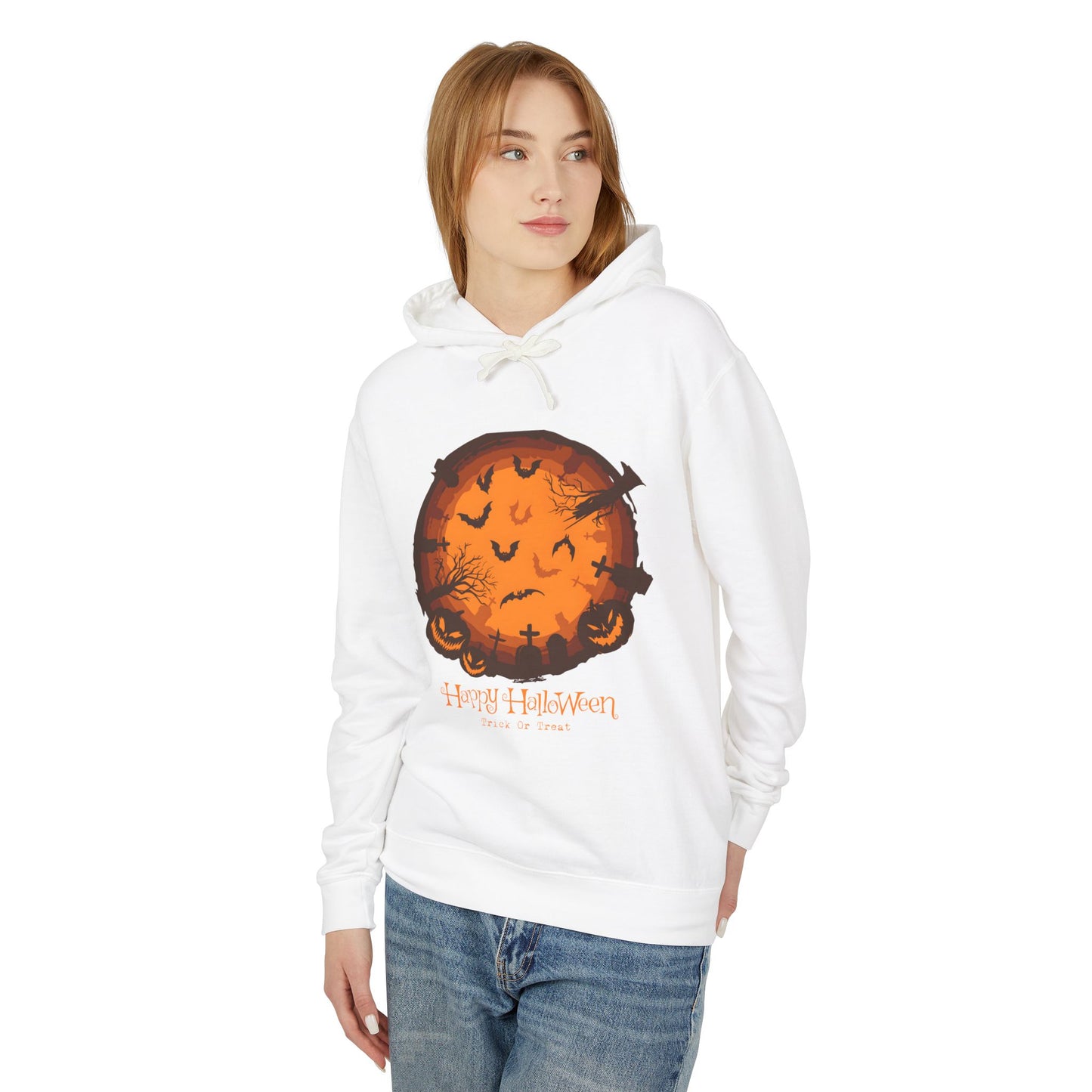 Happy Halloween Lightweight Hooded Sweatshirt