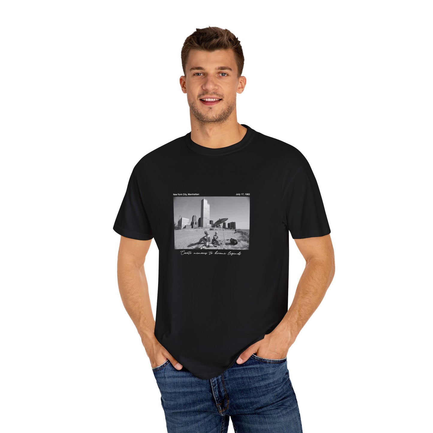 NYC Manhattan Summer Photograph 1980s Graphic T-Shirt