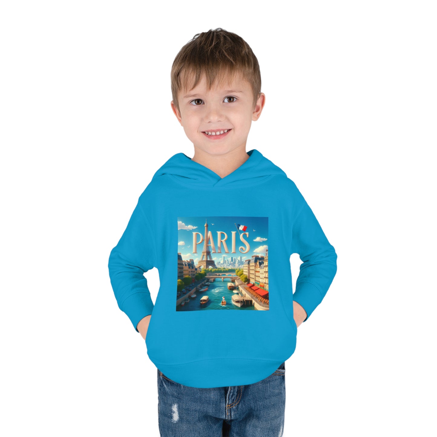 Paris Disney Pixar Style Toddler Pullover Fleece Hoodie