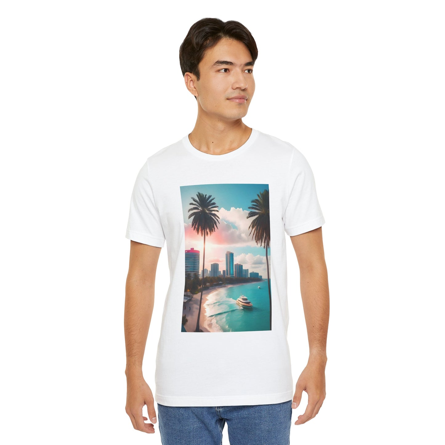 Miami Sunset Jersey Short Sleeve Tee