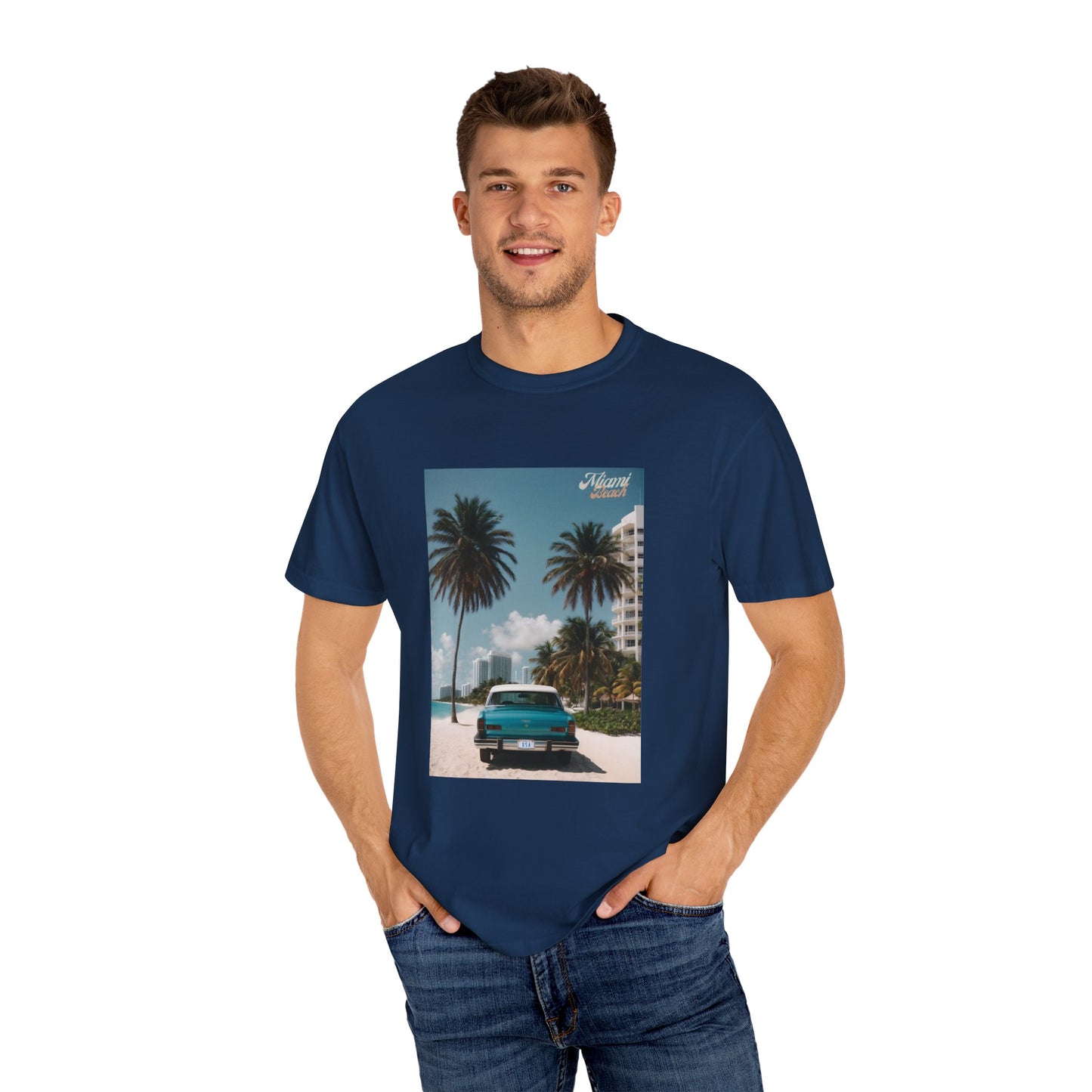 Miami Beach Vintage Car Graphic T-Shirt