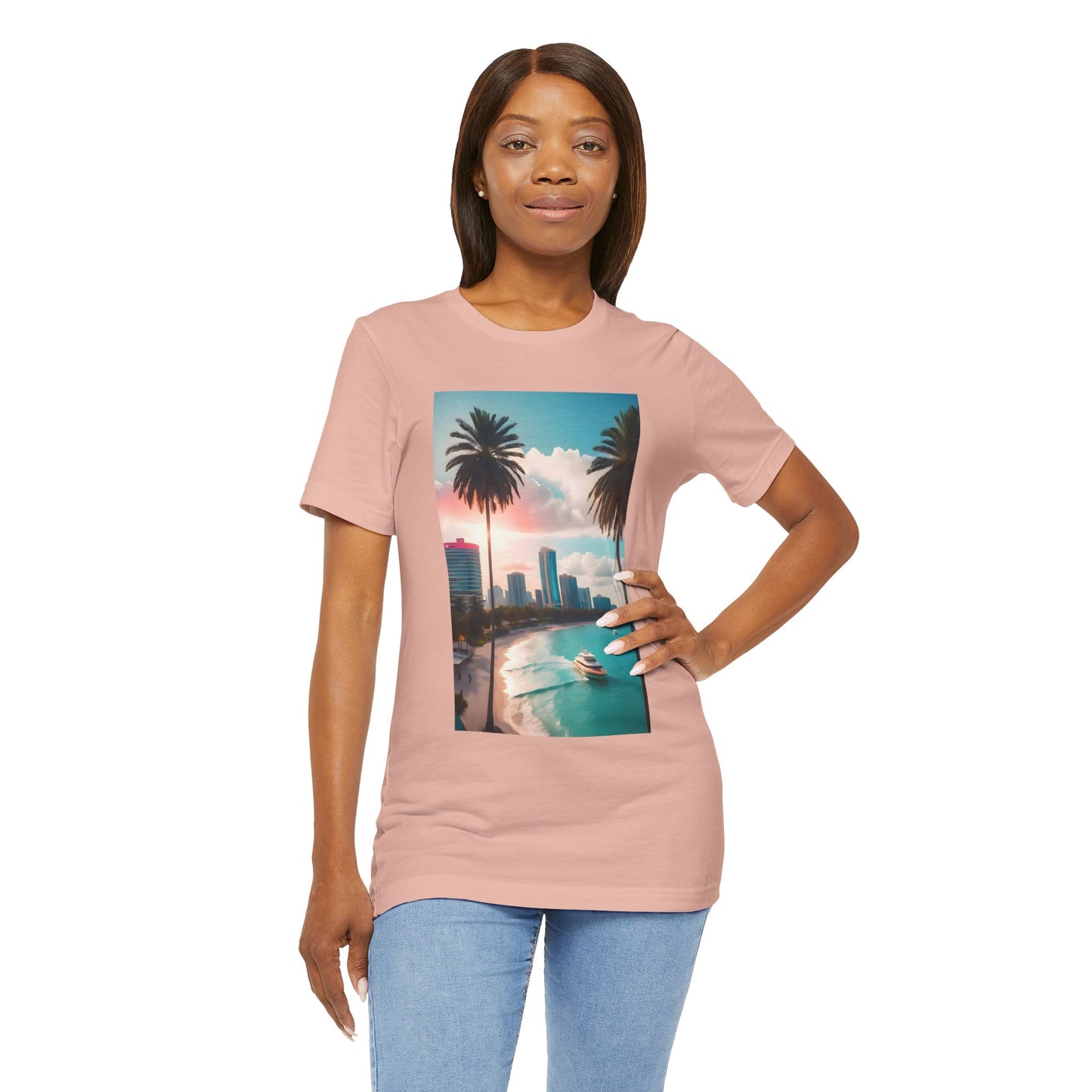 Miami Sunset Jersey Short Sleeve Tee