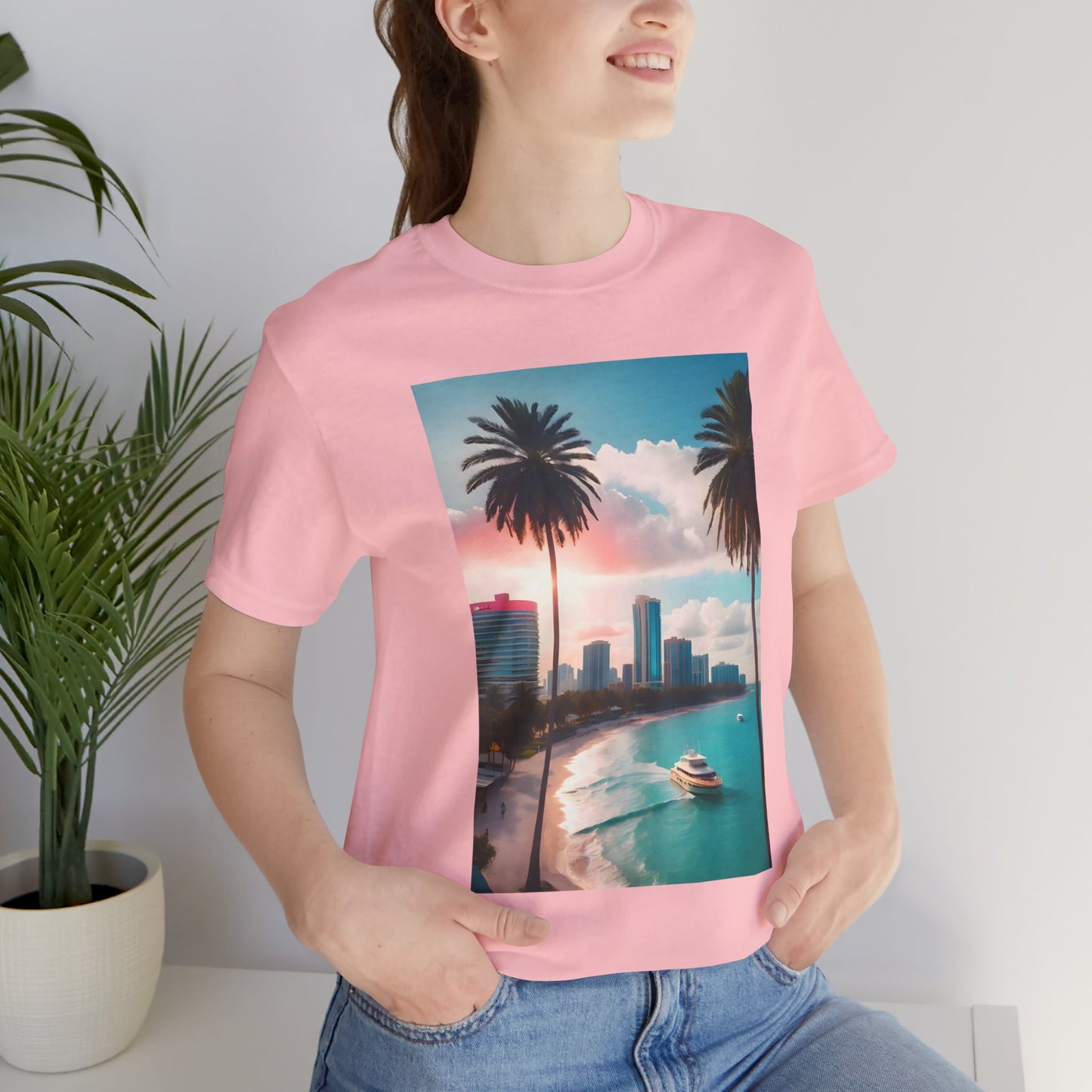 Miami Sunset Jersey Short Sleeve Tee