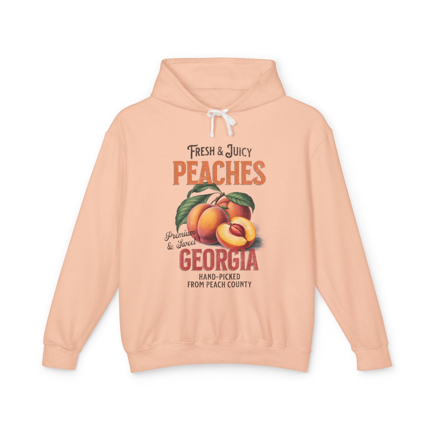 Fruit Peach Retro Graphic Hoodie