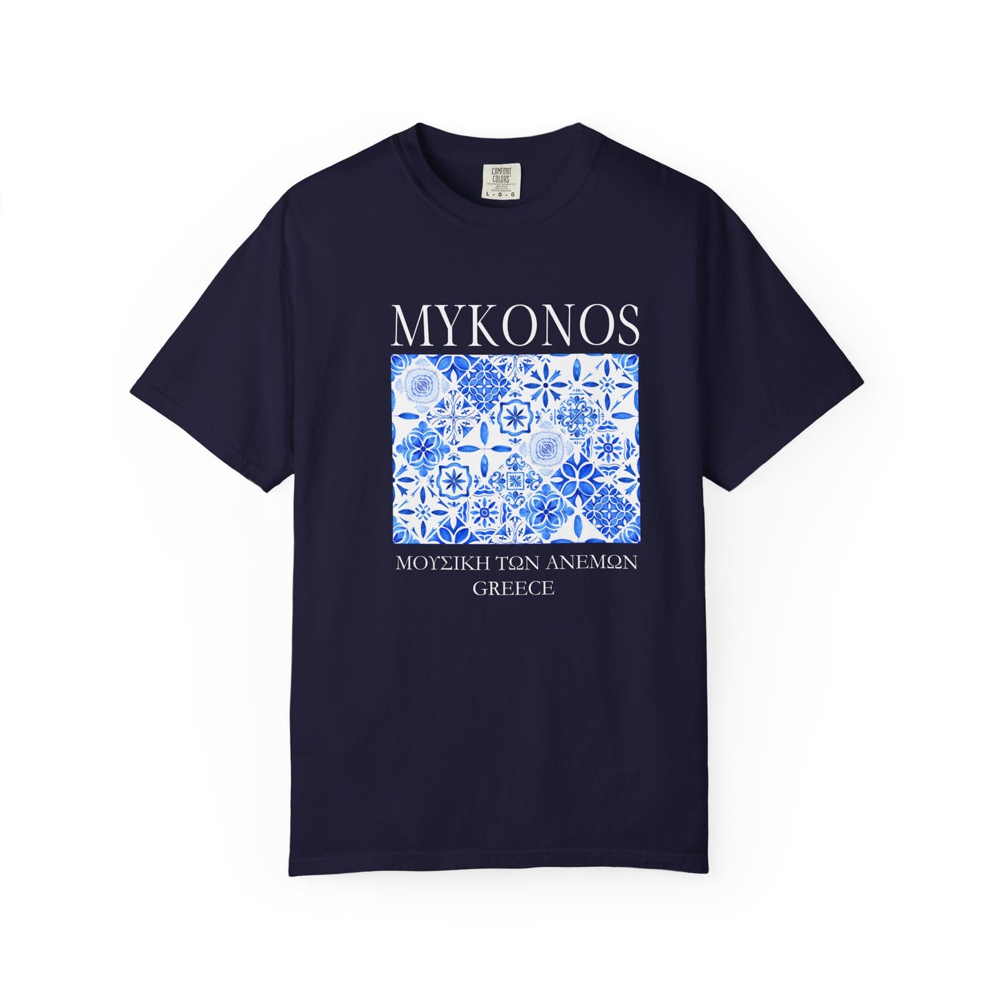 Mykonos Vintage Mosaic Graphic T-Shirt - Greece Travel Tee